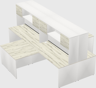 Quad l-shaped office desks