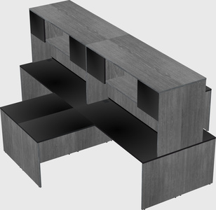 Quad l-shaped office desks