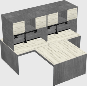 Quad l-shaped office desks