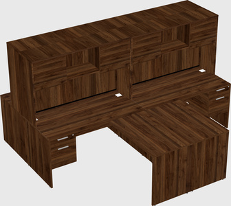 Quad l-shaped office desks