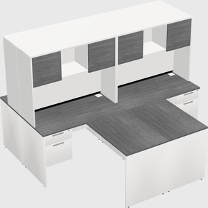 Quad l-shaped office desks