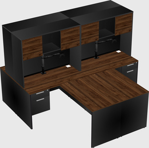 Quad l-shaped office desks