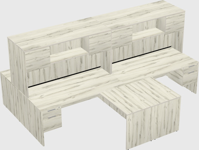 Quad l-shaped office desks