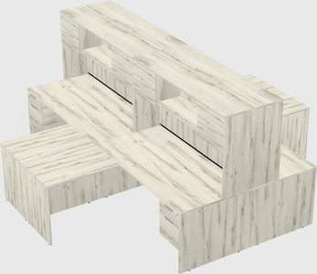 Quad l-shaped office desks