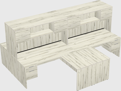 Quad l-shaped office desks