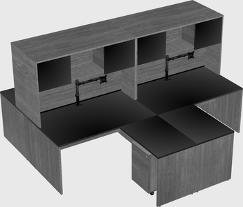 Quad l-shaped office desks