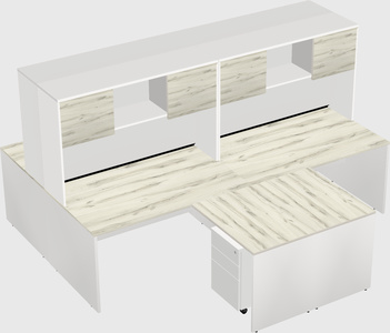 Quad l-shaped office desks