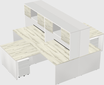 Quad l-shaped office desks