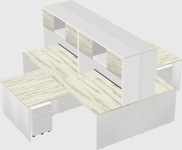 Quad l-shaped office desks