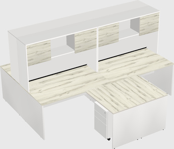 Quad l-shaped office desks