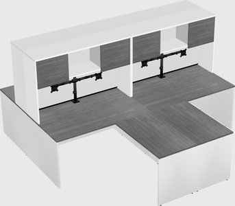 Quad l-shaped office desks