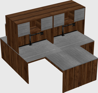 Quad l-shaped office desks