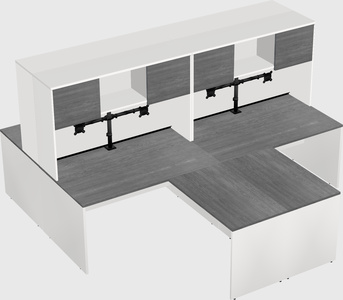 Quad l-shaped office desks