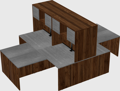 Quad l-shaped office desks