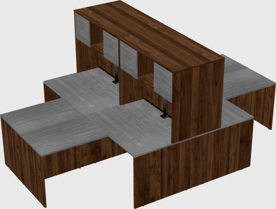 Quad l-shaped office desks