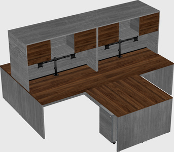 Quad l-shaped office desks