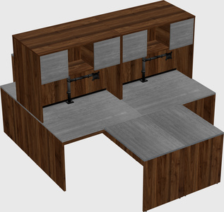 Quad l-shaped office desks