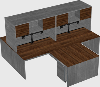 Quad l-shaped office desks