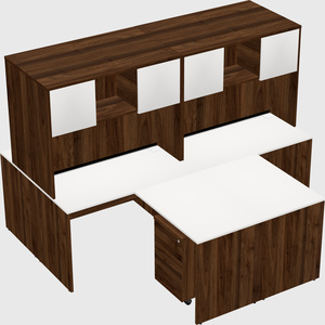 Quad l-shaped office desks