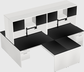 Quad l-shaped office desks