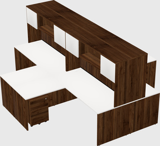 Quad l-shaped office desks
