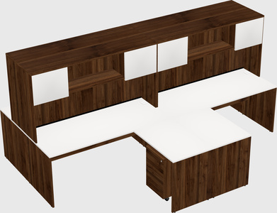 Quad l-shaped office desks