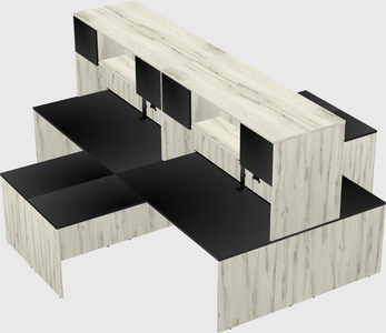 Quad l-shaped office desks