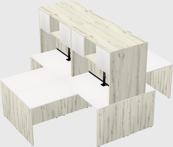 Quad l-shaped office desks