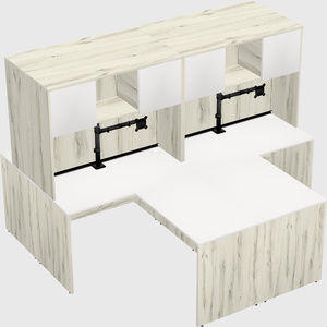 Quad l-shaped office desks