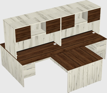 Quad l-shaped office desks