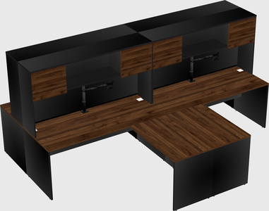 Quad l-shaped office desks