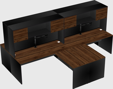 Quad l-shaped office desks