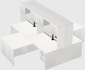 Quad l-shaped office desks