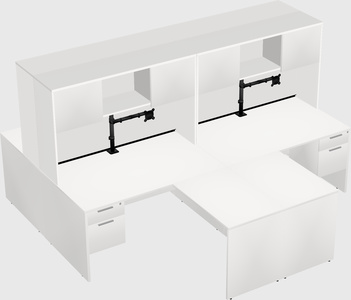 Quad l-shaped office desks