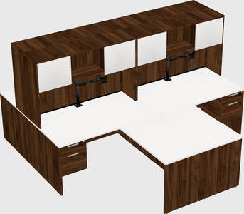 Quad l-shaped office desks