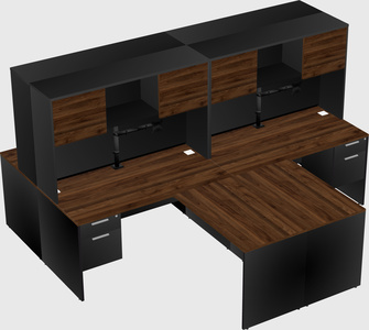Quad l-shaped office desks