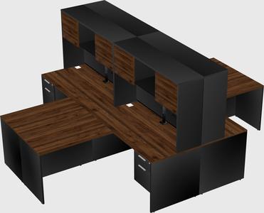 Quad l-shaped office desks