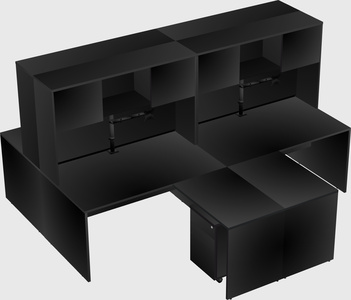 Quad l-shaped office desks