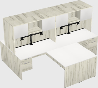 Quad l-shaped office desks