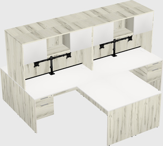 Quad l-shaped office desks