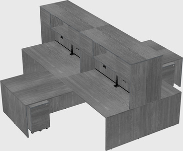 Quad l-shaped office desks