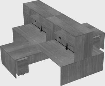 Quad l-shaped office desks