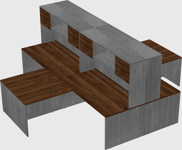 Quad l-shaped office desks