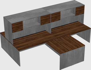Quad l-shaped office desks