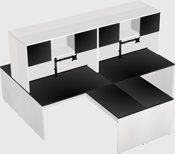 Quad l-shaped office desks