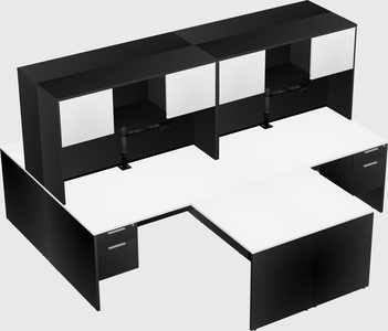 Quad l-shaped office desks