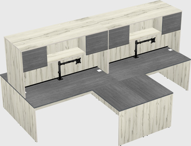 Quad l-shaped office desks