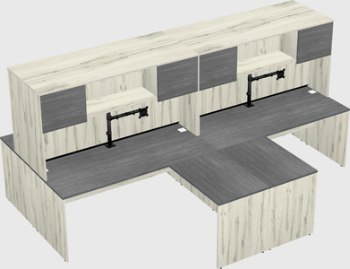 Quad l-shaped office desks