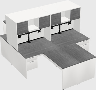 Quad l-shaped office desks