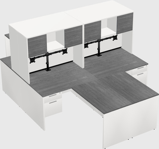 Quad l-shaped office desks